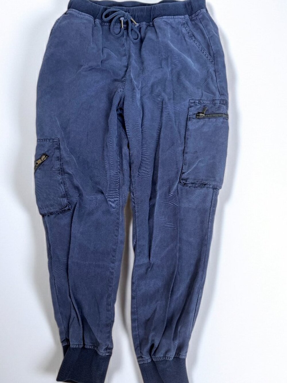 Young Fabulous & Broke Blue Slate Utility Cargo Jogger Pants Soft S